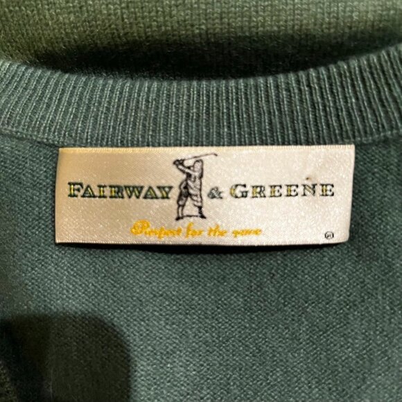 Vintage FAIRWAY & GREENE 100% Cashmere Pull-Over Sweater Vest Master's Green XL - Picture 5 of 6